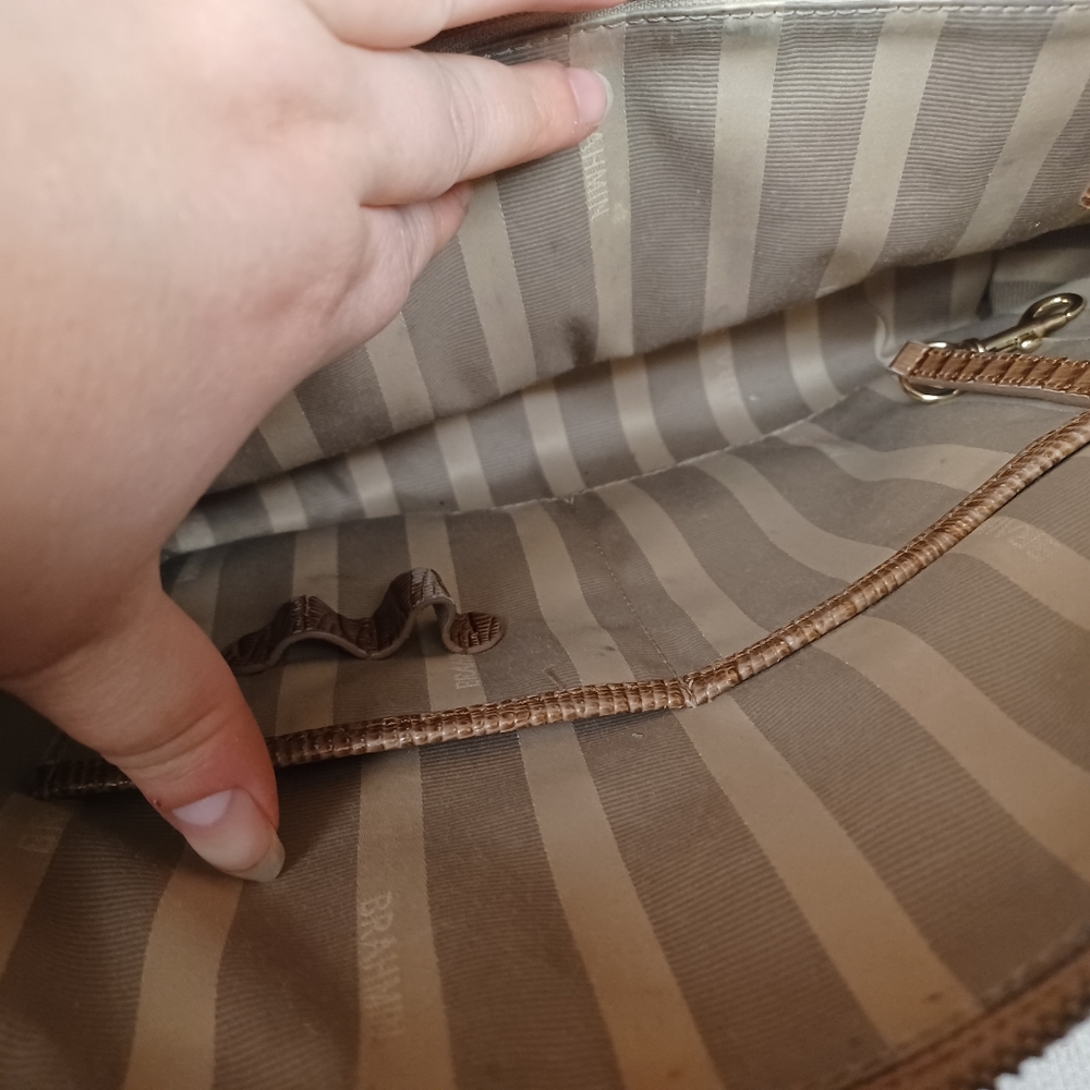 Brahmin Tan Crossbody Gator Bag Purse - Picture 3 of 13